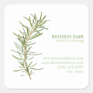 FRESH ROSEMARY Biz ID Small Square Stickers