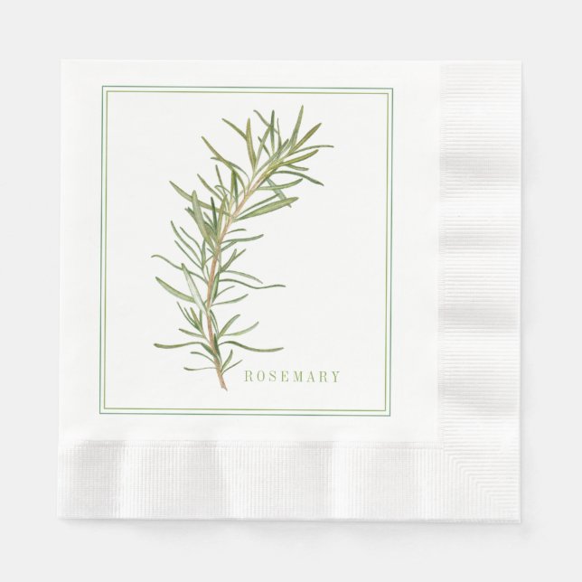 FRESH ROSEMARY Coined Luncheon Paper Napkins (Front)