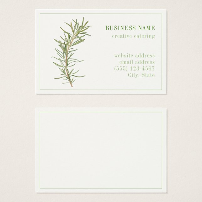 FRESH ROSEMARY Euro Business Card (Front & Back)