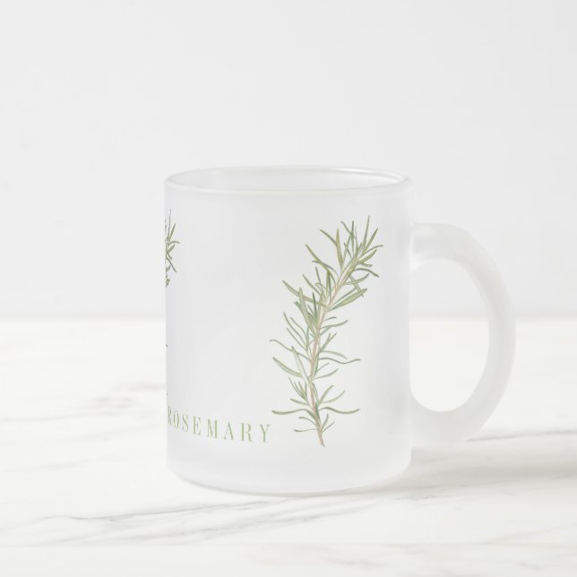 FRESH ROSEMARY Frosted Glass Mug (Right)