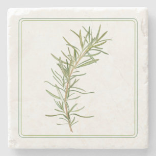 FRESH ROSEMARY Marble Stone Coaster (-text)