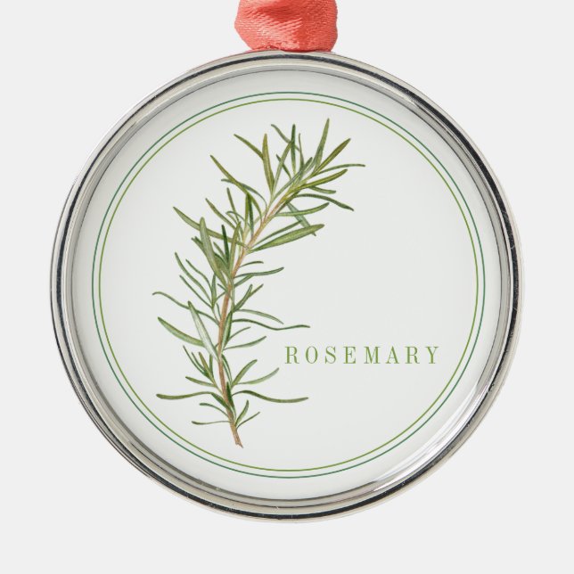 FRESH ROSEMARY Premium Round Ornament (Front)