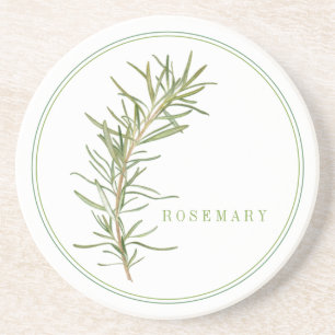 FRESH ROSEMARY Round Sandstone Coaster