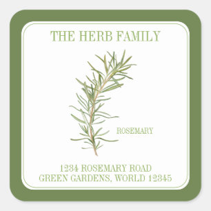 FRESH ROSEMARY Small Square Envelope Seals - Green