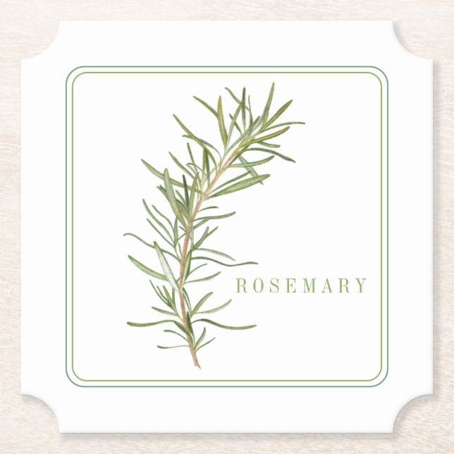 FRESH ROSEMARY Ticket Paper Coasters (+text) (Front)