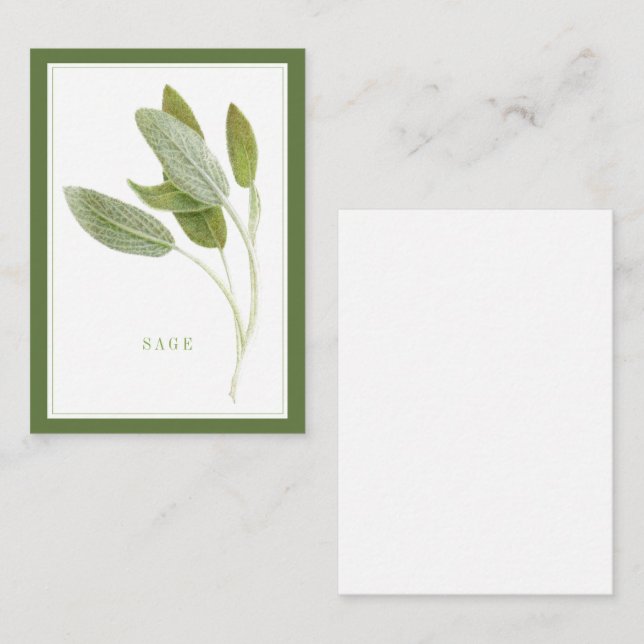 FRESH SAGE 3.5x2.5 Flat Card / Green (Front/Back)