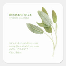 FRESH SAGE Biz ID Small Square Stickers