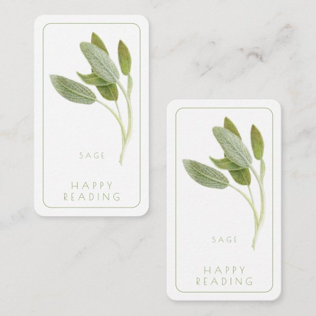 FRESH SAGE Bookmark - 3.5x2 Card + Text  (Front/Back)