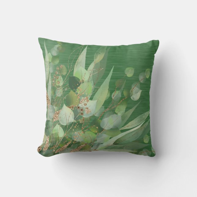 FRESH SAGE EUCALYPTUS BRUSHED METALLIC PILLOW  (Front)