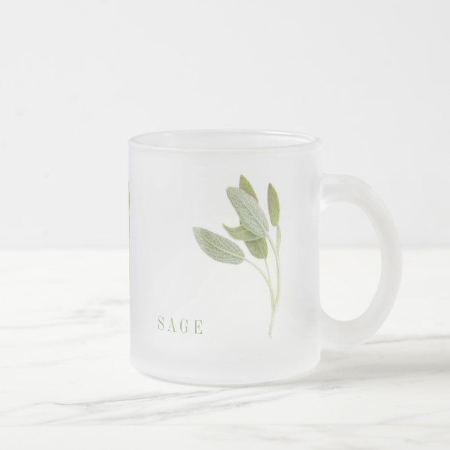FRESH SAGE Frosted Glass Mug (Right)