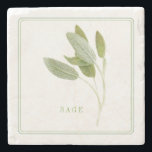 FRESH SAGE Marble Stone Coaster ( text)<br><div class="desc">Rest your favourite hot or cold beverages on this FRESH SAGE marble stone coaster. Easily change "SAGE" by choosing "Personalise this template", and typing what you'd rather have it say. Change the font, font size and/or colour with Edit Design, then Edit Text. * Sage is a beautiful and fragrant herb,...</div>