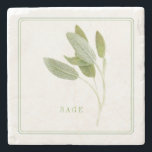 FRESH SAGE Marble Stone Coaster ( text)<br><div class="desc">Rest your favourite hot or cold beverages on this FRESH SAGE marble stone coaster. Easily change "SAGE" by choosing "Personalise this template", and typing what you'd rather have it say. Change the font, font size and/or colour with Edit Design, then Edit Text. * Sage is a beautiful and fragrant herb,...</div>