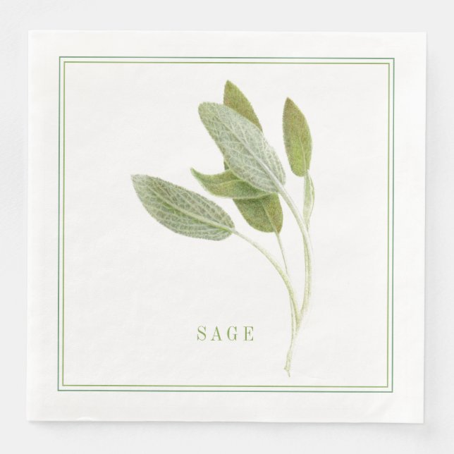 FRESH SAGE Standard Dinner Paper Napkins (Front)