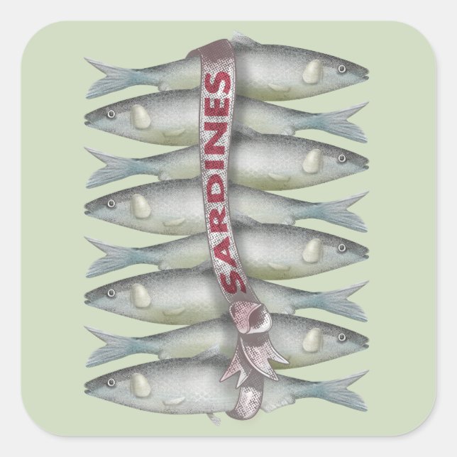 Fresh Sardines Square Sticker (Front)