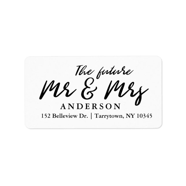 Fresh Script The Future Mr and Mrs Label (Front)