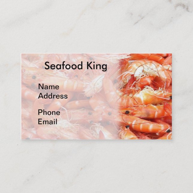 Fresh Shrimps or Prawn on Display Business Card (Front)