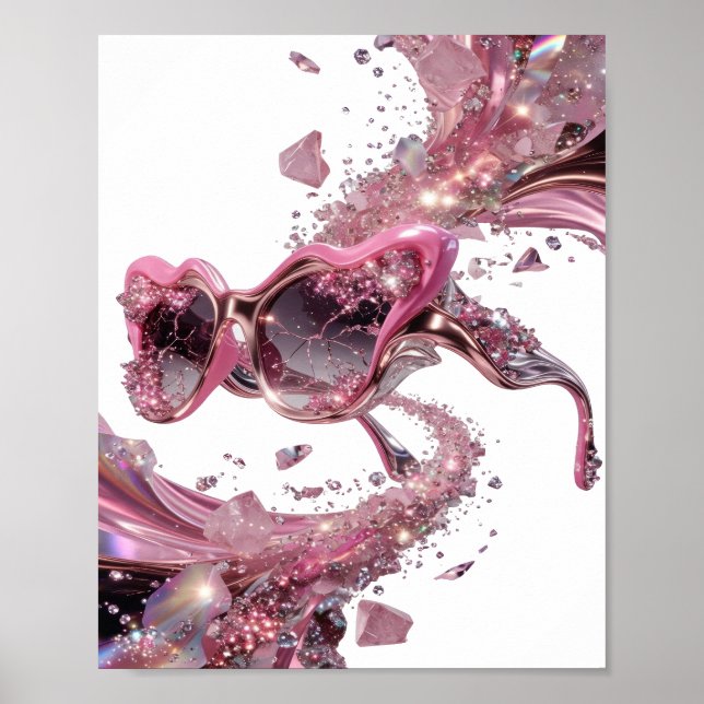 Fresh Silver ABSTRACT ART Abstract Design v2 Poster (Front)