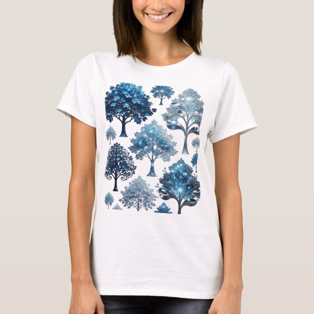Fresh Silver BLUE ICE TREES Custom Tee (Front)