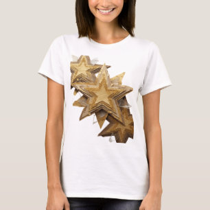 Fresh Silver GOLDEN STARS Statement Design T-Shirt