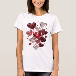 Fresh Silver HEARTS AND GLITTER Graphic Tee