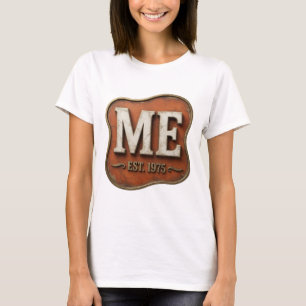 Fresh Silver ME EST 1975 3D Text Art T-Shirt