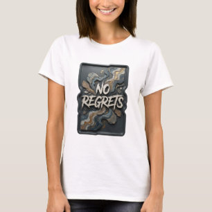 Fresh Silver NO REGRETS 3D Text Art T-Shirt