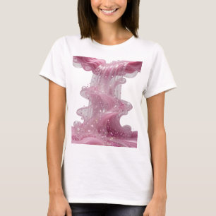 Fresh Silver PINK GLITTER WATERFALL Wearable Art T-Shirt
