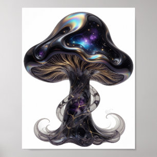 Fresh Silver SPACE MUSHROOM Custom Design Poster