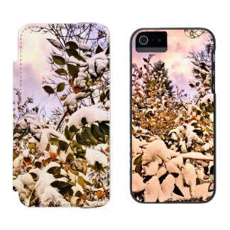 Fresh Snow On Coloured Leaves Incipio Watson™ iPhone 5 Wallet Case