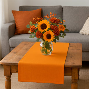 fresh solid bold vibrant orange summer decor short table runner