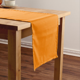 fresh solid bold vibrant orange summer decor short table runner
