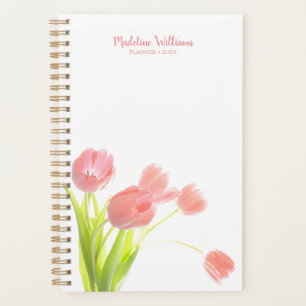 Fresh Spring Blooms Pink Tulips Planner