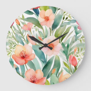 Fresh Spring Botanicals Large Clock