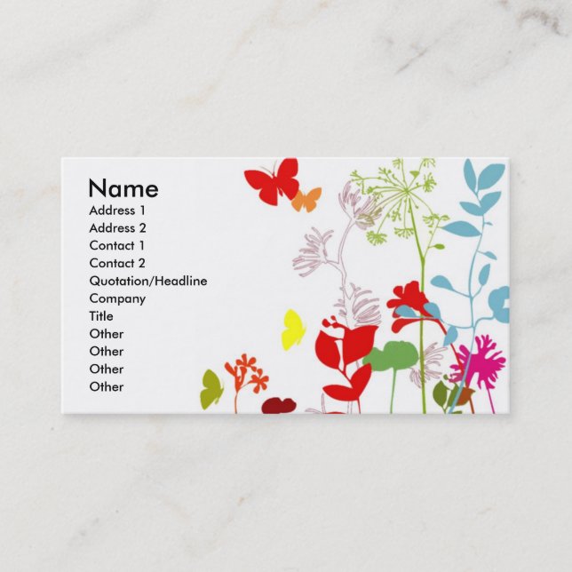 Fresh Spring Business Card (Front)