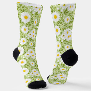 Fresh Spring Daisy Vector Art Socks