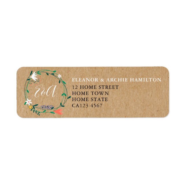Fresh Spring Floral Garland Address Label (Front)