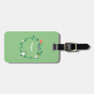 Fresh Spring Floral Garland Personalised Luggage Tag