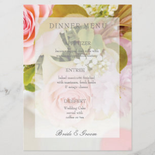 Fresh Spring Flower Bouquet editable wedding menu