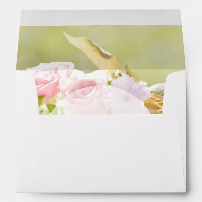 Fresh Spring Flower Bouquet Wedding Envelope (Back (Bottom))