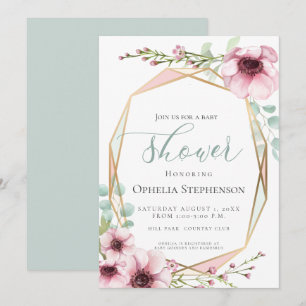 Fresh Spring Flowers and Foliage Baby Shower Invitation