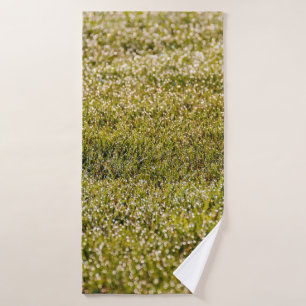 Fresh spring green grass background, with bokeh ef bath towel