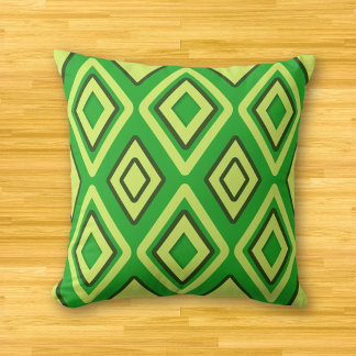 Fresh spring green modern diamond pattern cushion