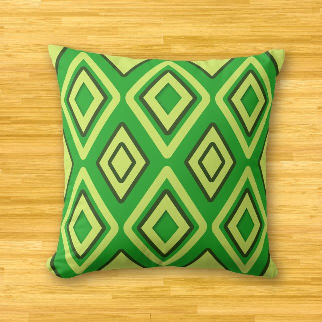 Fresh spring green modern diamond pattern cushion (Creator Uploaded)