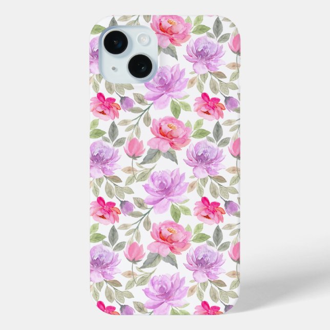 Fresh Spring Vibe: Pink and Purple Floral Design Case-Mate iPhone Case (Back)