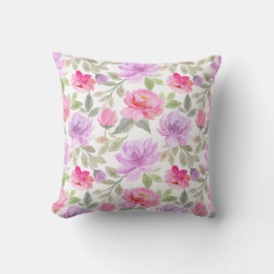 Fresh Spring Vibe: Pink and Purple Floral Design Cushion