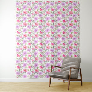 Fresh Spring Vibe: Pink and Purple Floral Design Tapestry