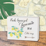 Fresh Squeezed Lemonade Rustic Wooden Box Sign<br><div class="desc">This simple rustic wooden box sign will be perfect to decorate your kitchen . It has the illustration of watercolor painted lemons and it reads : "Fresh squeezed lemonade... 25c ... this way " . 
© ArianeC Illustrations-All rights reserved</div>