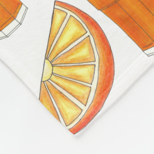 Fresh Squeezed OJ Orange Juice Citrus Fruit Slice Fleece Blanket