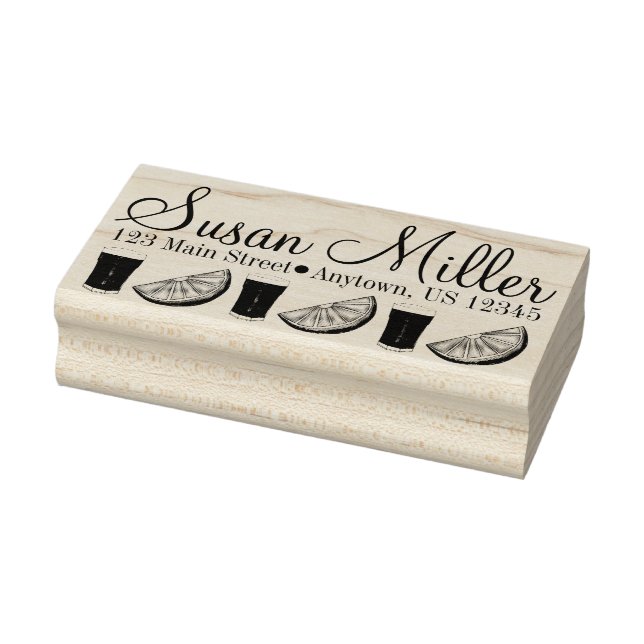 Fresh Squeezed OJ Orange Juice Citrus Fruit Slice Rubber Stamp (Stamp)