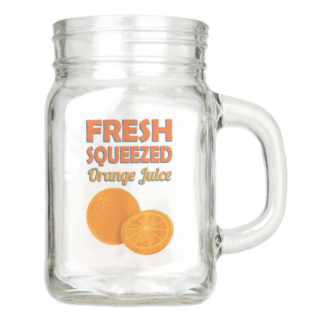 Fresh Squeezed Orange Juice Mason Jar (Front)